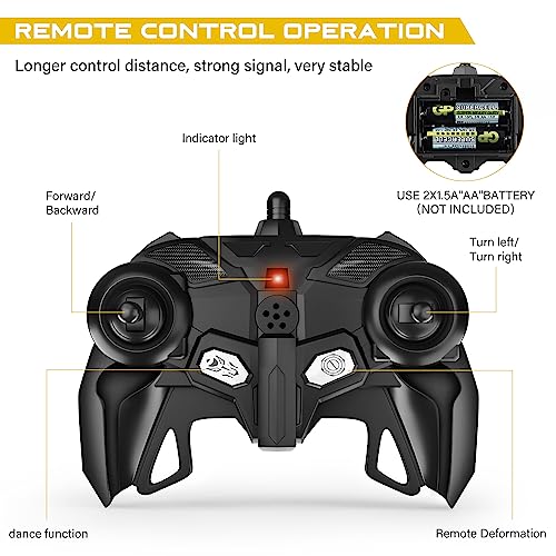 SIMPIM Remote Control Car Kids, Toys for 3-10 Year Old Boys,360° Rotating,RC Stunt Car, 4WD 2.4 Ghz Remote Control Car, Transform Robot Birthday Gift Age 3 4 5 6 7 8-12 Year Old Boys Girls