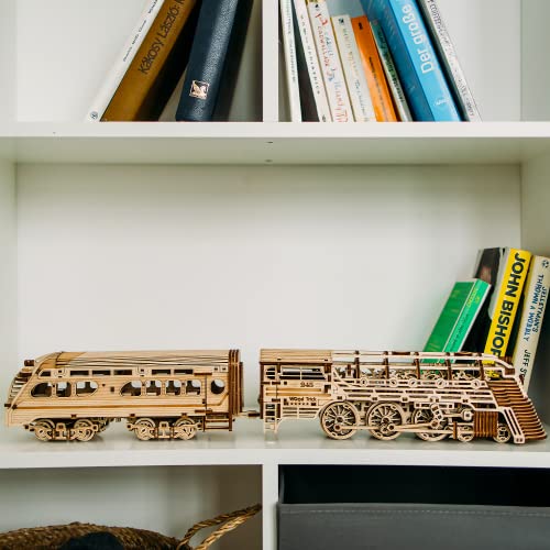 Wood Trick Atlantic Express Train 3D Wooden Puzzles for Adults and Kids to Build