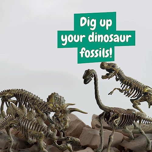 Science4you Dinosaur Fossil Excavation Kit 4 in 1 - Fossil Digging Kit for Kids, Build 4 Dinosaur Fossils, 46 pieces, Archeology Set, Dinosaur Toys, Games, Gifts for Boys and Girls Age 6+