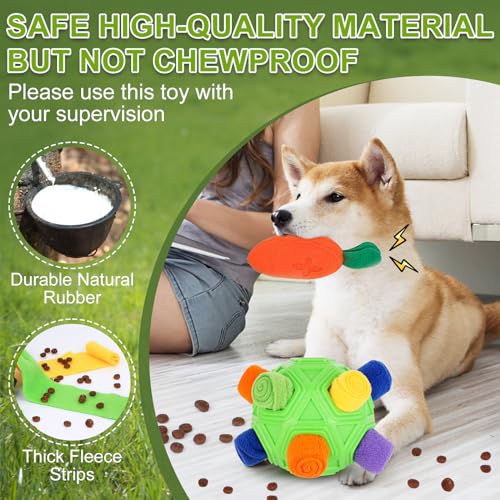 TWOPER Dog Toys Interactive Snuffle Ball and Puzzle Toy for Any Size Dogs, Encourages Natural Foraging Skills, Dog Enrichment Toys for Training and Stress Relief, Machine Washable