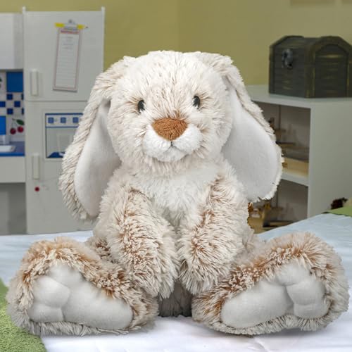 Melissa & Doug Burrow Bunny Teddy, Teddy Bear Soft Toys for Girls, Cuddly Toy Rabbit Teddy
