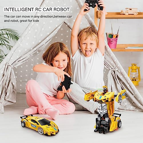 SIMPIM Remote Control Car Kids, Toys for 3-10 Year Old Boys,360° Rotating,RC Stunt Car, 4WD 2.4 Ghz Remote Control Car, Transform Robot Birthday Gift Age 3 4 5 6 7 8-12 Year Old Boys Girls