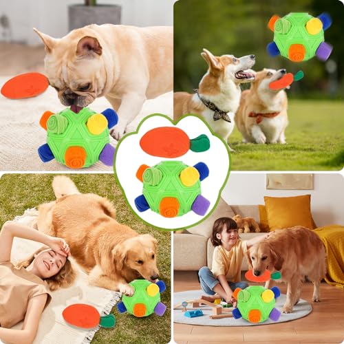 TWOPER Dog Toys Interactive Snuffle Ball and Puzzle Toy for Any Size Dogs, Encourages Natural Foraging Skills, Dog Enrichment Toys for Training and Stress Relief, Machine Washable