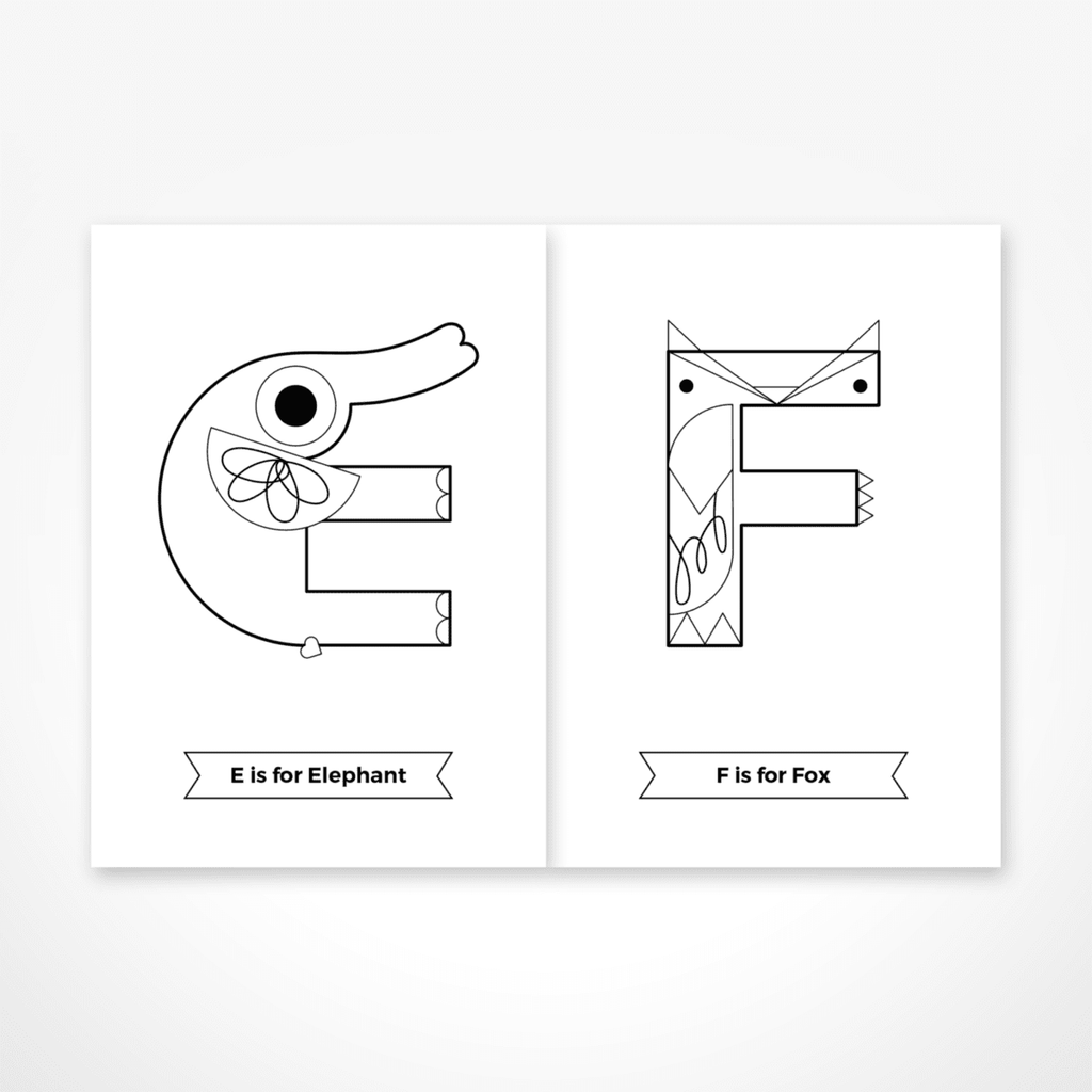 Alphabet Animal Colouring Book by The Jam Tart - Learning Bugs UK