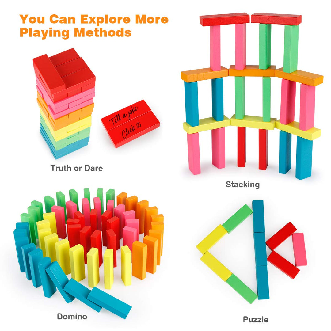 Coogam Wooden Blocks Stacking Game with Storage Bag