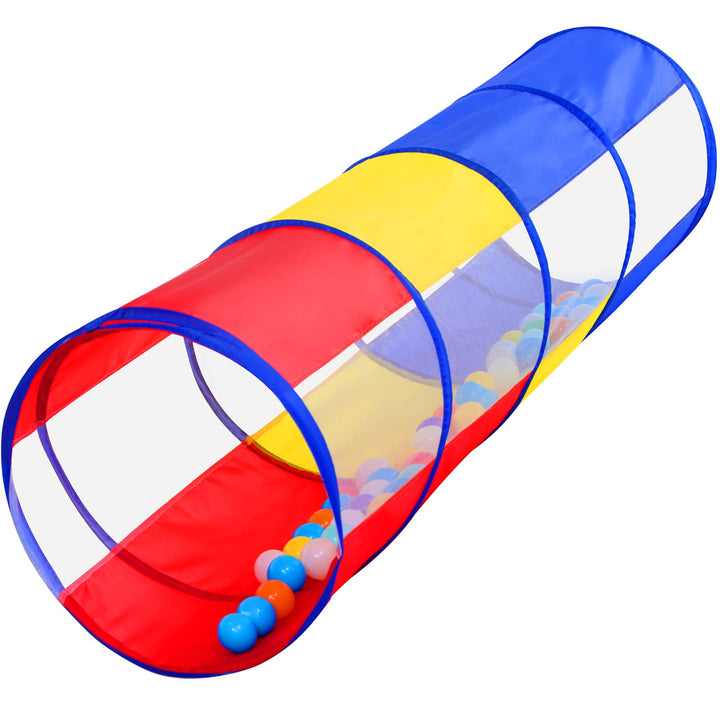 Kids Play Tunnel for Toddlers, Pop Up Crawl Through Tunnel Play Tent for Baby Infant Children or Dog with 2 Mesh Sides