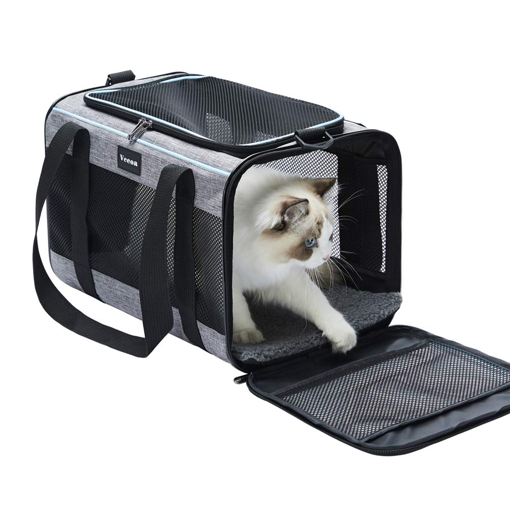 Vceoa 19x12x12 Inches Cat, Dog Carrier for Pets Up to 22 Lbs, Soft-Sided Cat Bag Animal Carriers Travel Puppy Carry