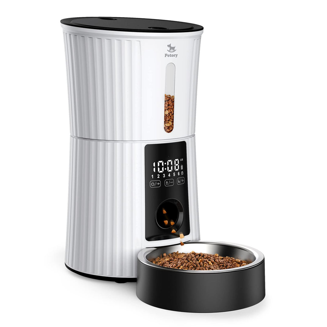 Petory Timed Automatic Cat Feeders - 4L Programable Dry Food Dispenser for Cats and Small Medium Dogs