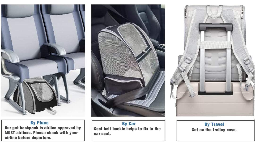 Texsens Innovative Traveler Bubble Backpack Pet Carriers for Cats and Dogs (Grey)