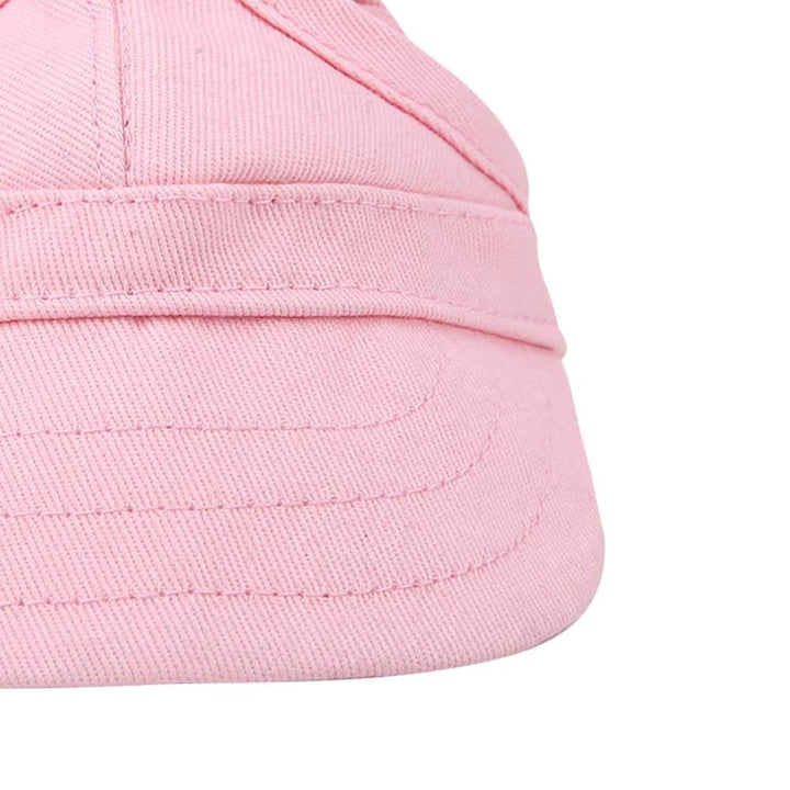 Dog Baseball Cap Cat Baseball Cap Pet Outdoor Cap Sunbonnet Fashionable Sun Cap Adjustable Stripe Summer Travel Hat with Ear Holes (M-Pink)