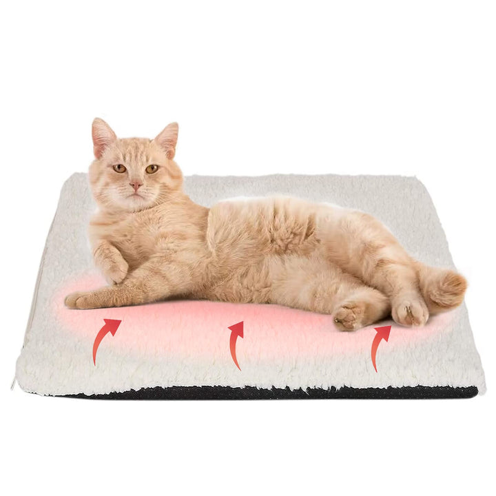 Self-Heating Thermal Pet Pad, Cat Blankets for Indoor Outdoor, Pet Pads with Removable and Washable Cover, Self-Warming Winter Pet Bed Mat Blanket for Cat Rabbits Puppies Kittens 60x 45 cm