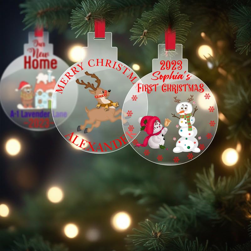 Personalised Snow Couple Christmas Bauble