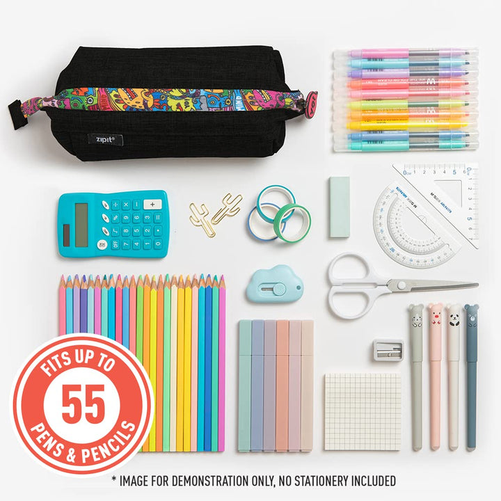Lenny Large Capacity Pencil Case (Black)