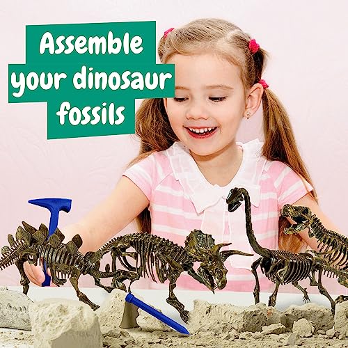 Science4you Dinosaur Fossil Excavation Kit 4 in 1 - Fossil Digging Kit for Kids, Build 4 Dinosaur Fossils, 46 pieces, Archeology Set, Dinosaur Toys, Games, Gifts for Boys and Girls Age 6+