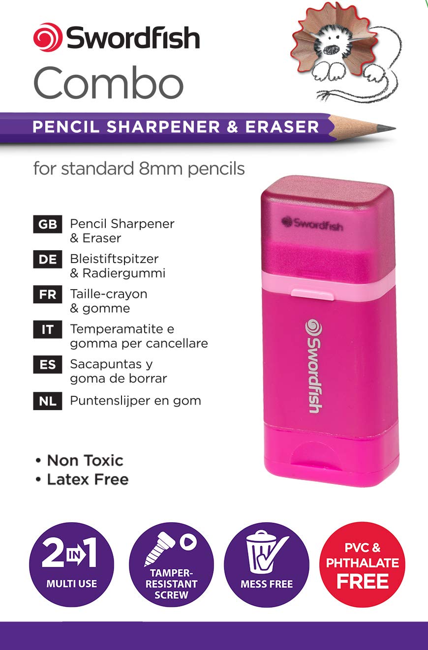 Pink Combo Sharpener with Canister & Eraser