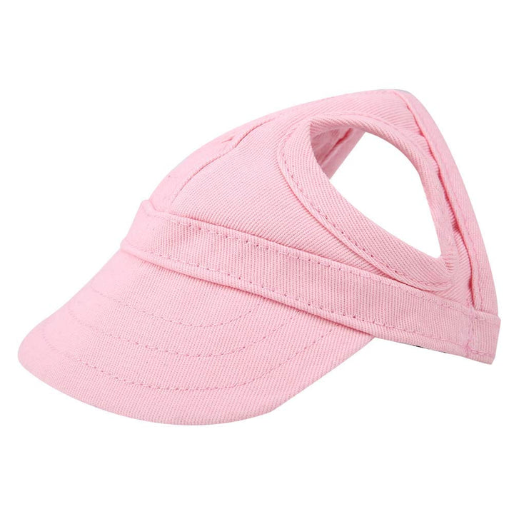 Dog Baseball Cap Cat Baseball Cap Pet Outdoor Cap Sunbonnet Fashionable Sun Cap Adjustable Stripe Summer Travel Hat with Ear Holes (M-Pink)