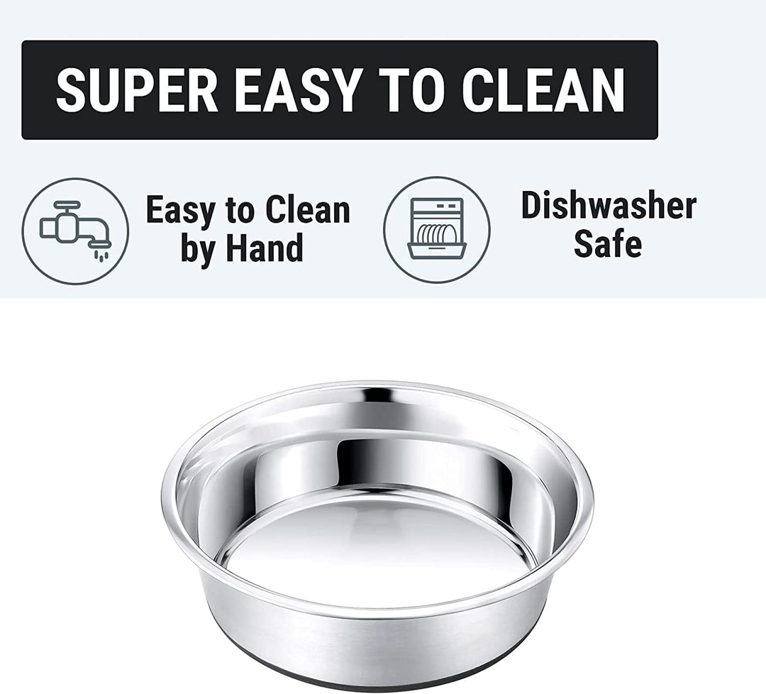 Dog Bowl 2500 ml Stainless Steel Pet Feeding Bowl Water Bowl with Non-Slip Full Silicone Base for X-Large Dog Cat