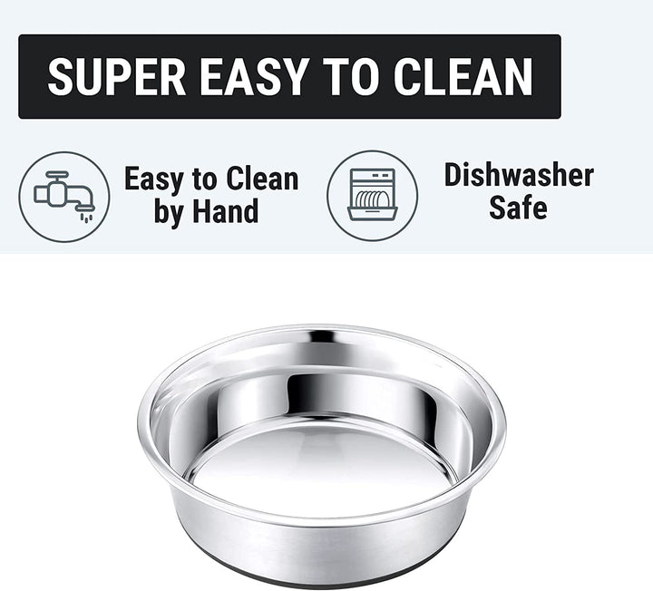 Dog Bowl 2500 ml Stainless Steel Pet Feeding Bowl Water Bowl with Non-Slip Full Silicone Base for X-Large Dog Cat