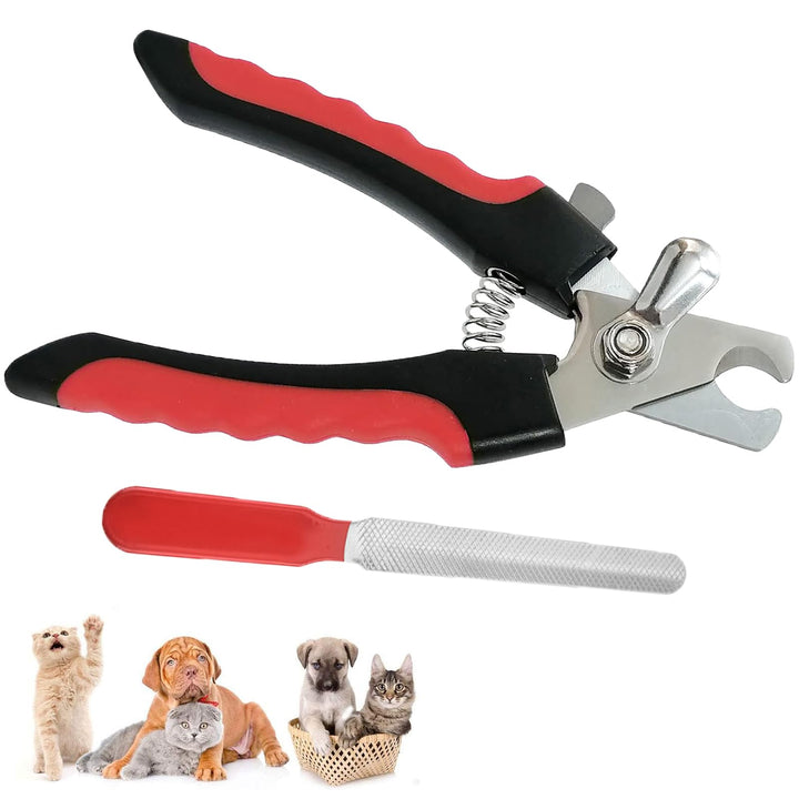 KISUOMAOYI Dog & Cat Pets Nail Clippers and Trimmers,Professional Pet Nail Clipper with Safety Guard to Avoid Over-Cutting,Dog Claw Clippers Suitable for Dog,Cats,Rabbits and Guinea Pigs(Black&Red)