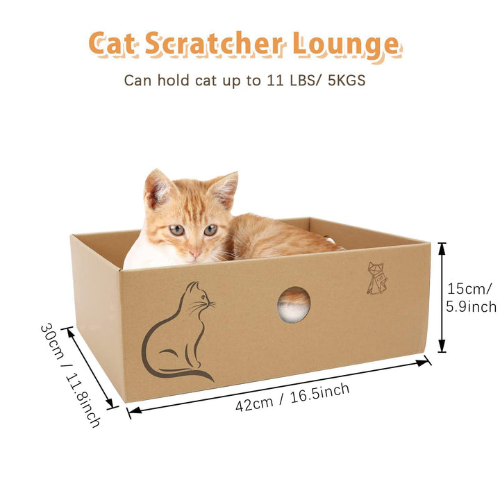 MUAEEOK Cardboard Cat Scratcher with Box, 5 PCS Reversible Cat Scratch Pad Replace for Cat Scratcher