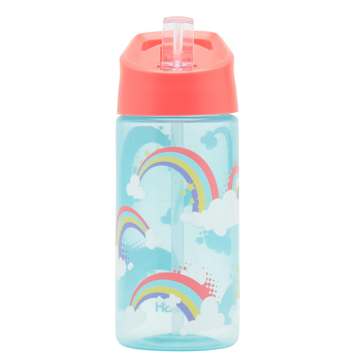 Water Bottle 450ml -Light Blue Rainbow Design