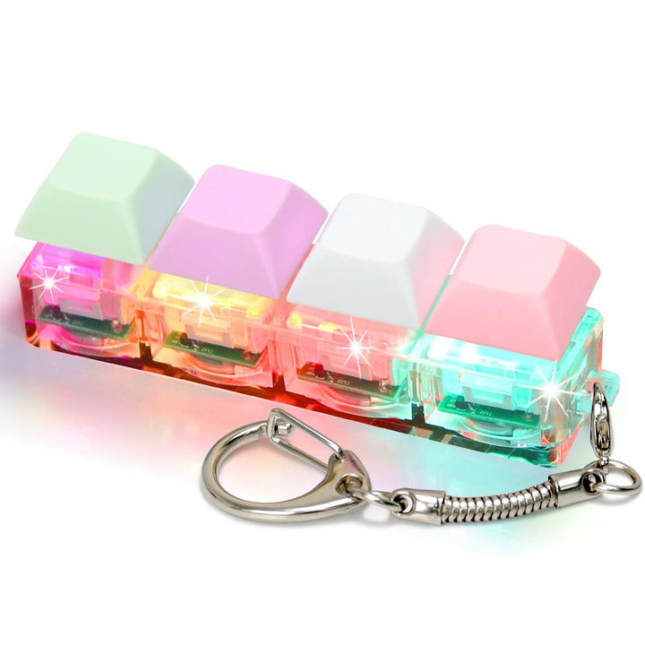 Keyboard Fidget Toys for Adults Keyboard Clicker with LED Light Keychain Fidget Sensory Fun Toys