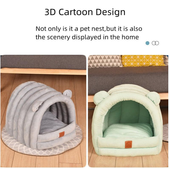 Dog House Enclosed Warm Cat House Comfortable Large Space Pet Bed House,13.7 * 12.9 * 10.6 Inches