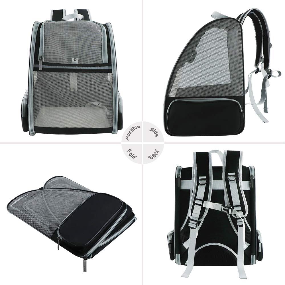 Texsens Innovative Traveler Bubble Backpack Pet Carriers for Cats and Dogs (Grey)