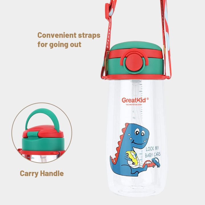 Bunnytoo Kids Water Drinking Bottle,BPA Free Leak Proof 500ml Drinking Bottle,Straw Water Bottle Tritan Sports Water Bottle for Kids