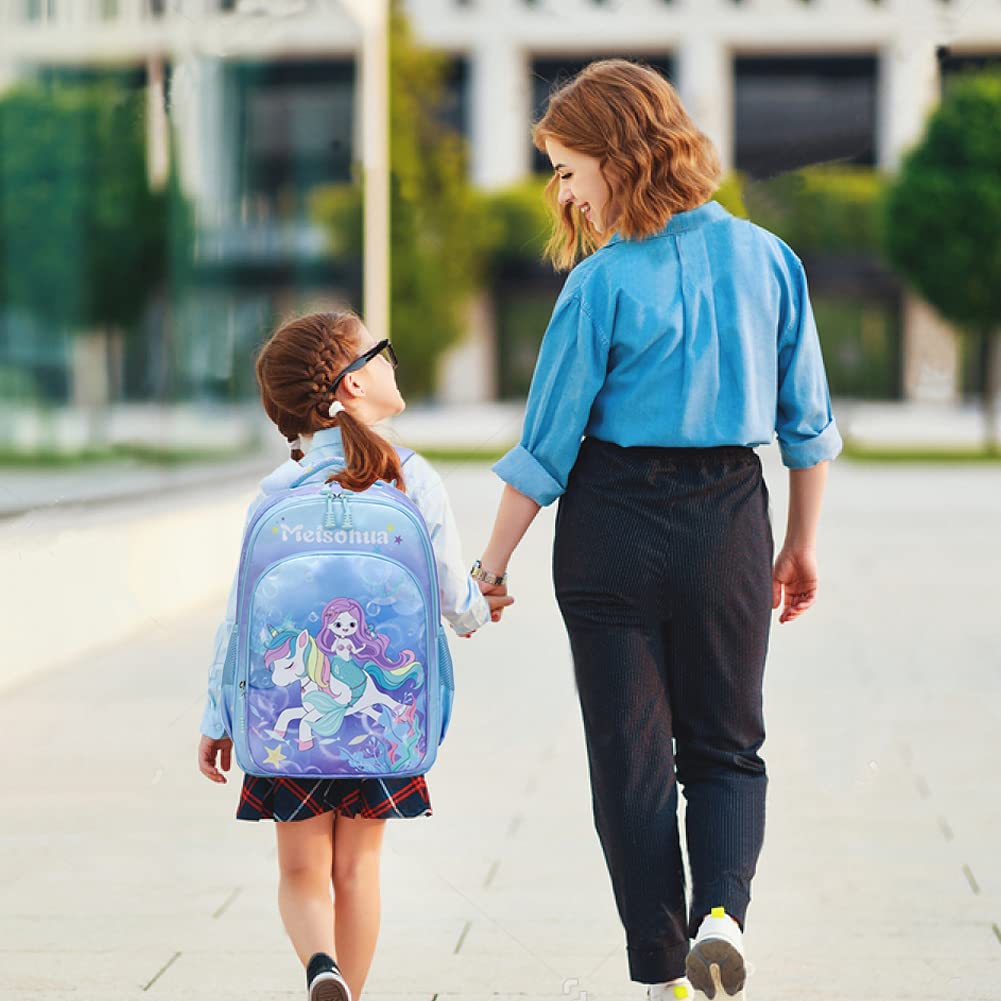 Unicorn School Backpack Set for Girls