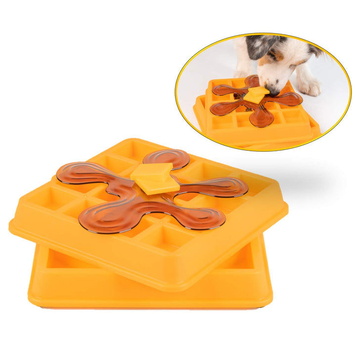 OurPets Waffle Interactive Puzzle Game Dog Toys (Dog Puzzle Dog Toy-Great Alternative to Snuffle Mat for Dogs & Slow Feeder Dog Bowls) Dog Puzzle, Cat Puzzle & Interactive Dog Toys for Dog Treats