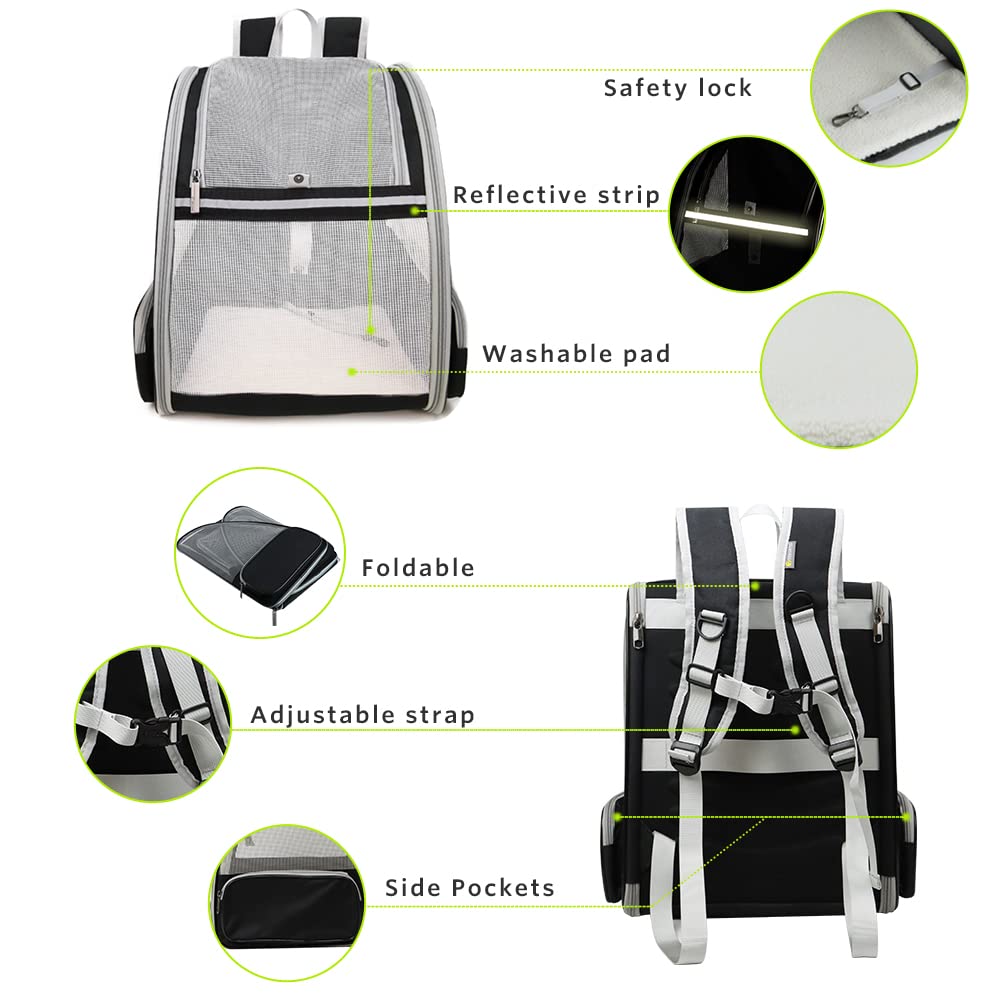 Texsens Innovative Traveler Bubble Backpack Pet Carriers for Cats and Dogs (Grey)