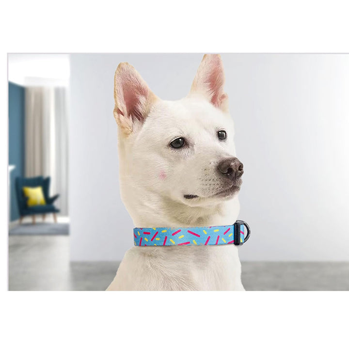 COSYHOMELONDON Dog Collar with Bohemia Floral Tribal Geometric Patterns - Soft Ethnic Style Collar Adjustable for Small Medium dogs(Geometric D, m)