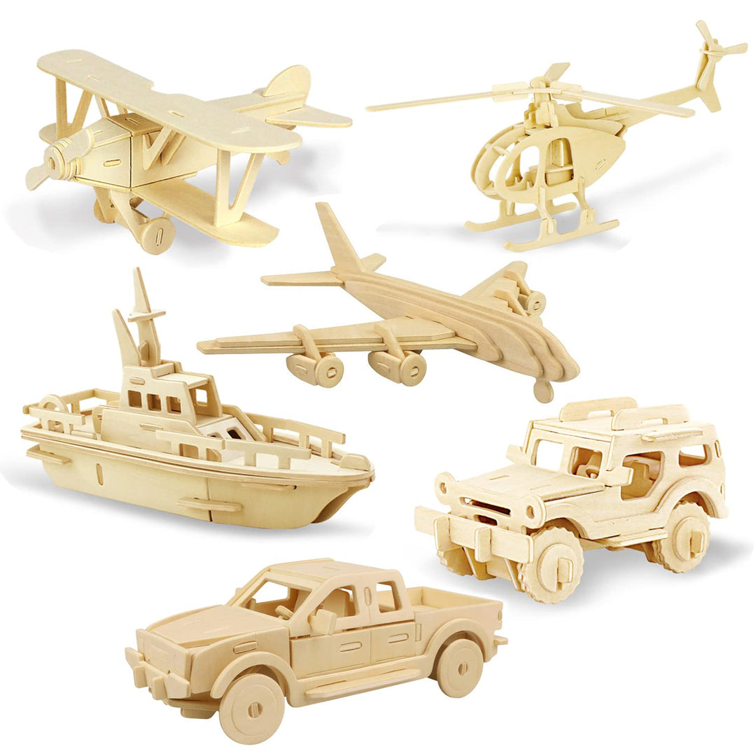 Georgie Porgy 3D Wooden Puzzles DIY Models Kits for Kids Dinosaur Airplane Woodcraft