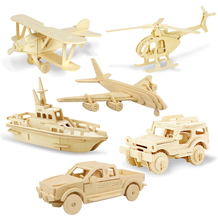 Georgie Porgy 3D Wooden Puzzles DIY Models Kits for Kids Dinosaur Airplane Woodcraft