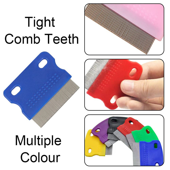 6 Pcs Pet Flea Combs, Dog Cat Combs, Hair Removal Massaging Shell Combs, Pet Combs for Removal Dandruff, Hair Stain(Random Colour)