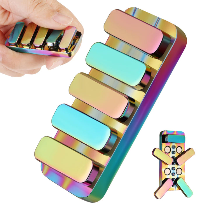 Fidget Toys for Adults, Metal Fidget Slider EDC Magnetic Haptic Fidget Clicker with 3 Noise Levels, Loud-Quieter-Quiet Adults Fidget Toy, Office Class Desk Magnetic Toys, Relief Stress and Anxiety