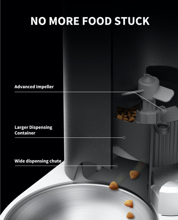PETKIT Automatic Cat Feeder, 2.4GHz Auto Cat Feeder with App Control 3L, Low Food & Blockage Sensor, 304 Stainless Steel Bowl, Fresh Lock Technology,1-30 Meals/Day Anti-Clog Pet Feeder, Black