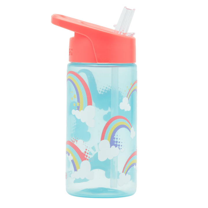 Water Bottle 450ml -Light Blue Rainbow Design