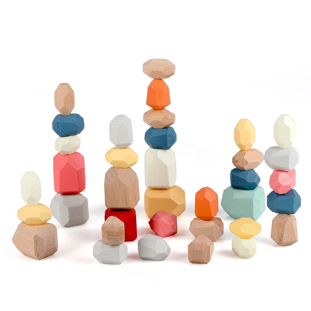 36 Pcs Wooden Stacking Blocks – Montessori Toys