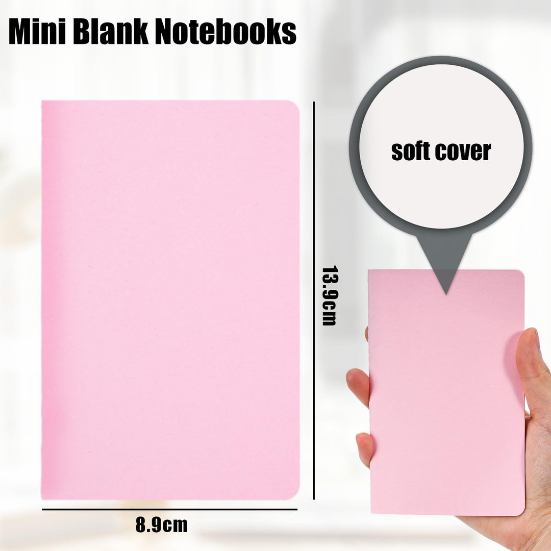 24Pcs A6 Rainbow Blank Notebooks, 48 Pages