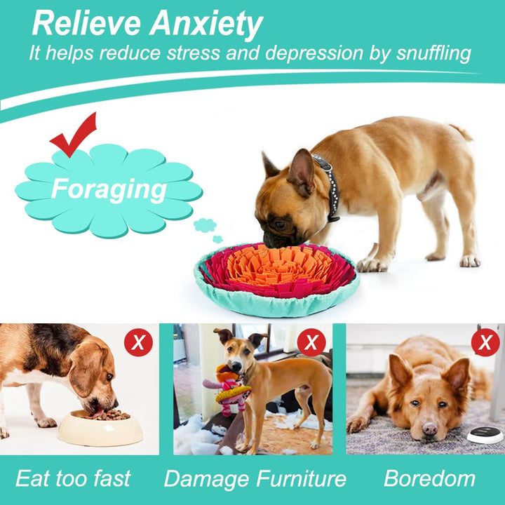 Vivifying Snuffle Mat for Dogs, Washable Dog Snuffle Mat, Interactive Dog Toys for Boredom, Game Toy Encourages Natural Foraging Skills and Slow Eating