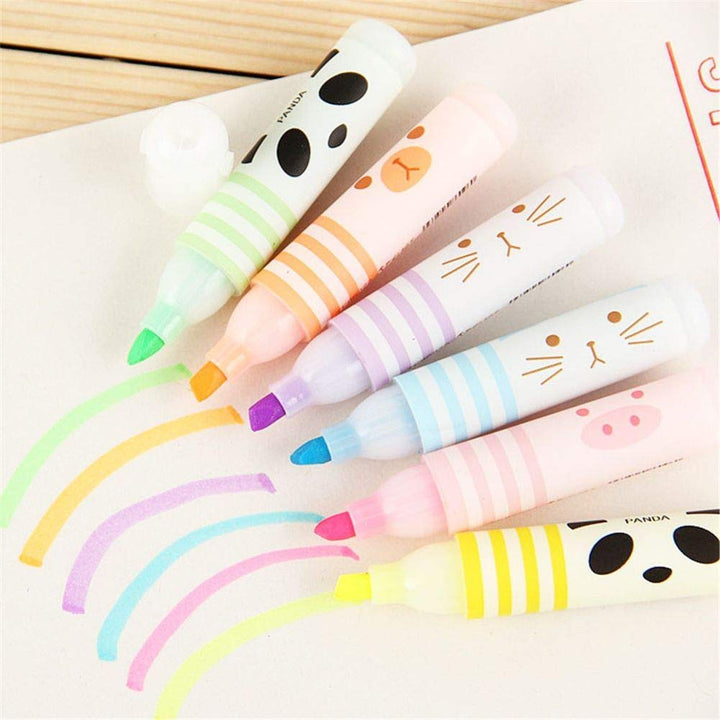 6 Cute Cartoon Animal Highlighters