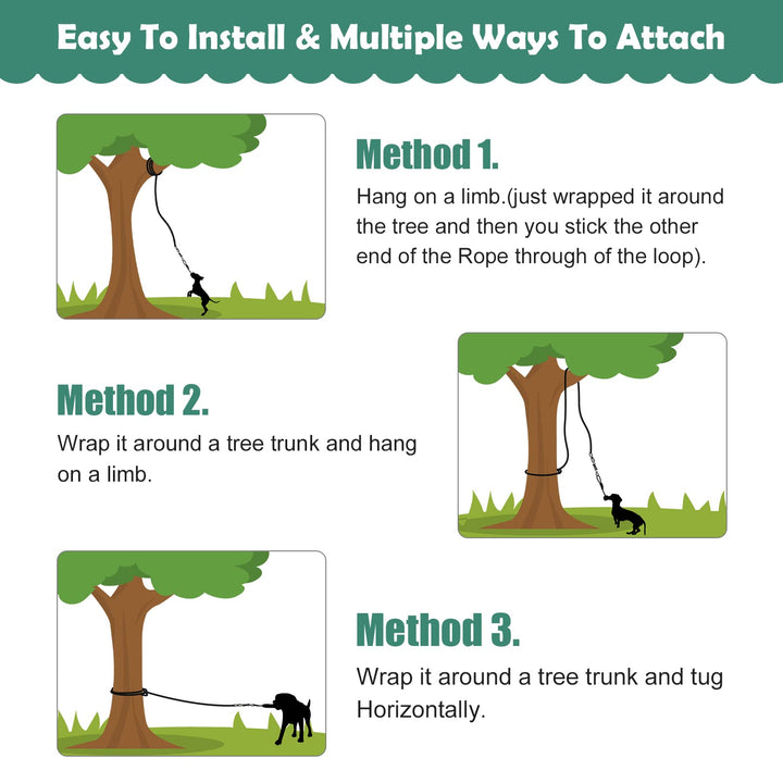 Dog Outdoor Bungee Solo Hanging Toy, Tether Tug of War Dog Toys for Pitbull & Small Large Aggressive Chewers Dogs to Exercise