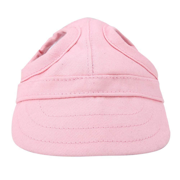 Dog Baseball Cap Cat Baseball Cap Pet Outdoor Cap Sunbonnet Fashionable Sun Cap Adjustable Stripe Summer Travel Hat with Ear Holes (M-Pink)