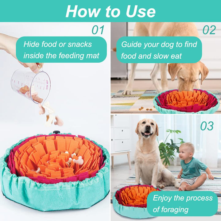 Vivifying Snuffle Mat for Dogs, Washable Dog Snuffle Mat, Interactive Dog Toys for Boredom, Game Toy Encourages Natural Foraging Skills and Slow Eating