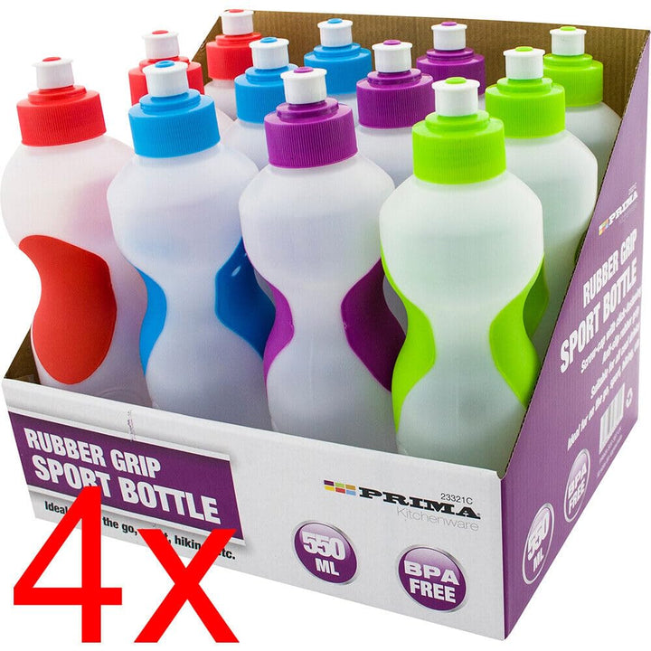 Set of 4 BPA-Free 550ml Sports Water Bottles