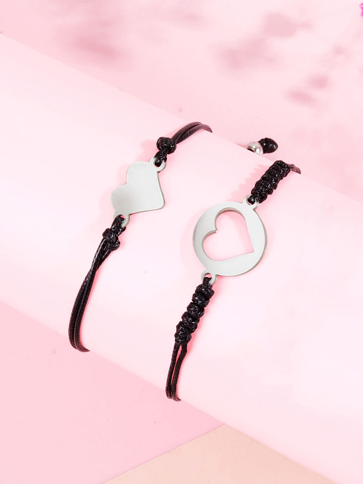 Mommy and Me First Day of School Heart Bracelets