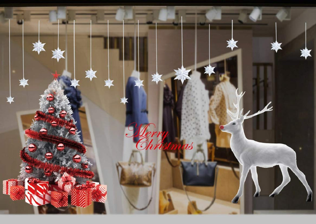 Christmas Tree & Reindeer Window Clings