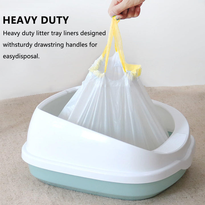 30Pcs Cat Litter Tray Liners - Cat Litter liners with Drawstring Scratch Resistant and Leak Proof Cat Litter Bags Heavy Duty Cat Litter Liners Bags for Medium Pet Cat Litter Box Liners(45X79CM)